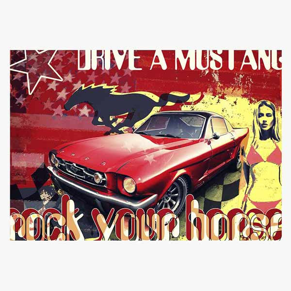 Pop Art: Drive a Mustang 100x70