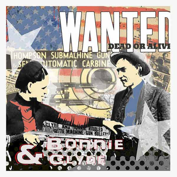 Pop Art: Wanted Bonnie & Clyde 100x100
