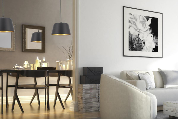 Pendelleuchte außen schwarz innen gold | Lifeground.de