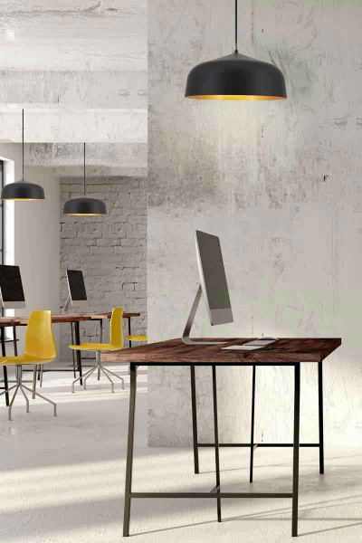 Runde 45 cm Pendelleuchte schwarz gold | Lifeground.de